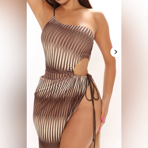 Paradise Slitsation Maxi Dress - Brown/combo - Picture 2 of 5